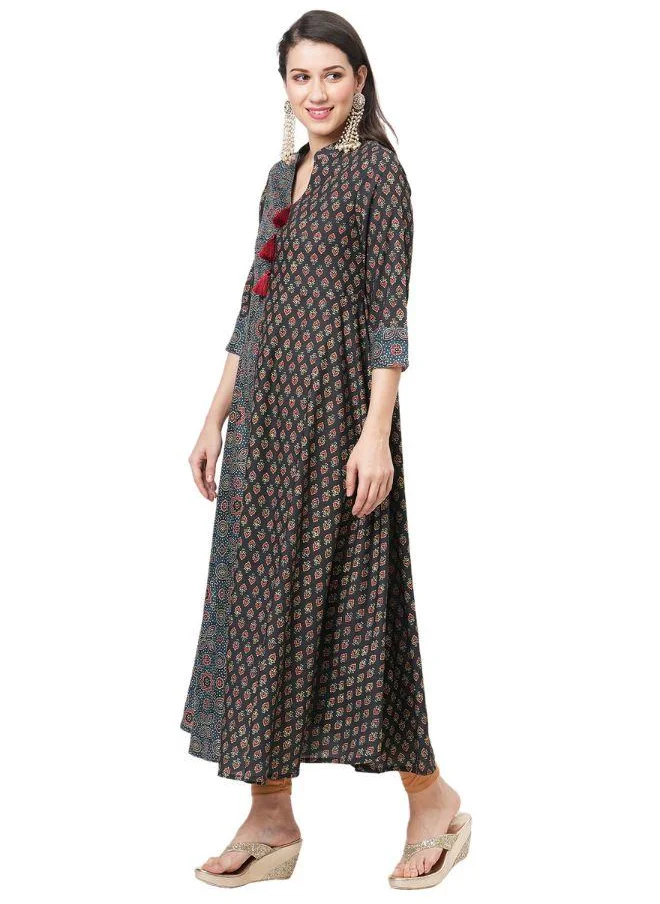 #بي Multi Print Flared Kurti