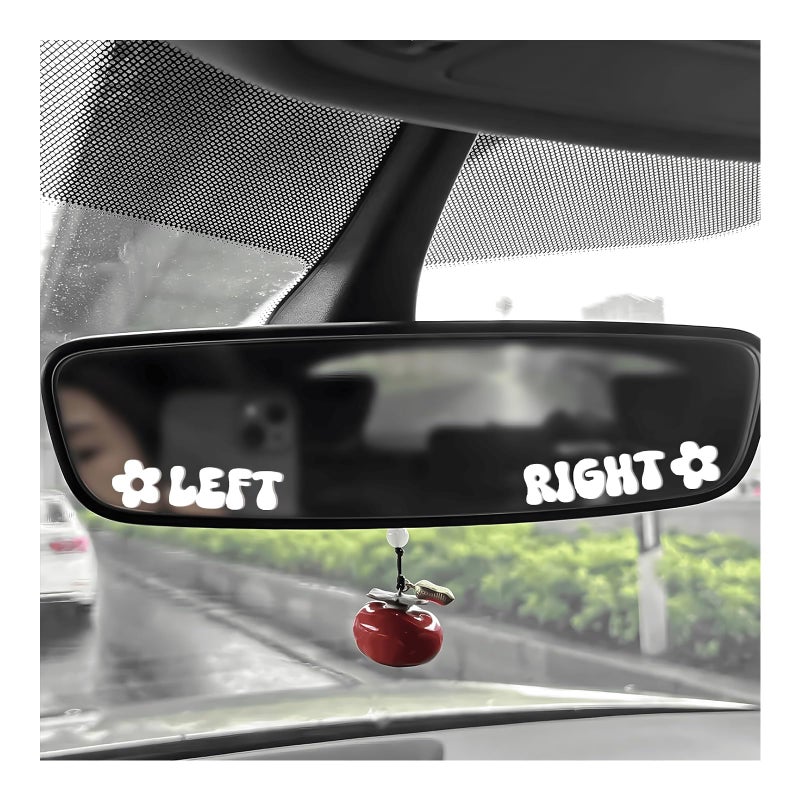 NYTKL Left Right Car Sticker Beautiful Rear View Mirror Decor Waterproof Vinyl Sticker Cute Left Right Auto Window Decal Vanity Mirror Decoration for Women Girl Car Accessories White - Image 3