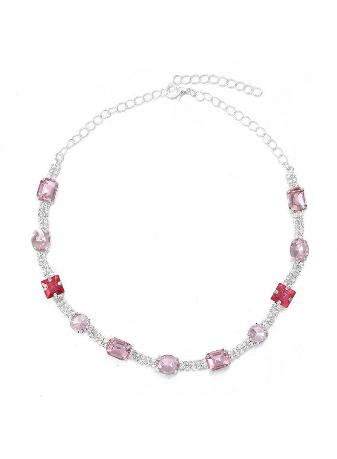 Salty Salty Jasmine Grace Necklace for Women & Girls | Multi Stone Neck Chain | Choker | Modern Design | Fancy & Stylish Accessories | Aesthetic Jewellery | Diwali, Birthday, Anniversary & Special Occassion Gift | Everyday Wear Jewelry - Image 1