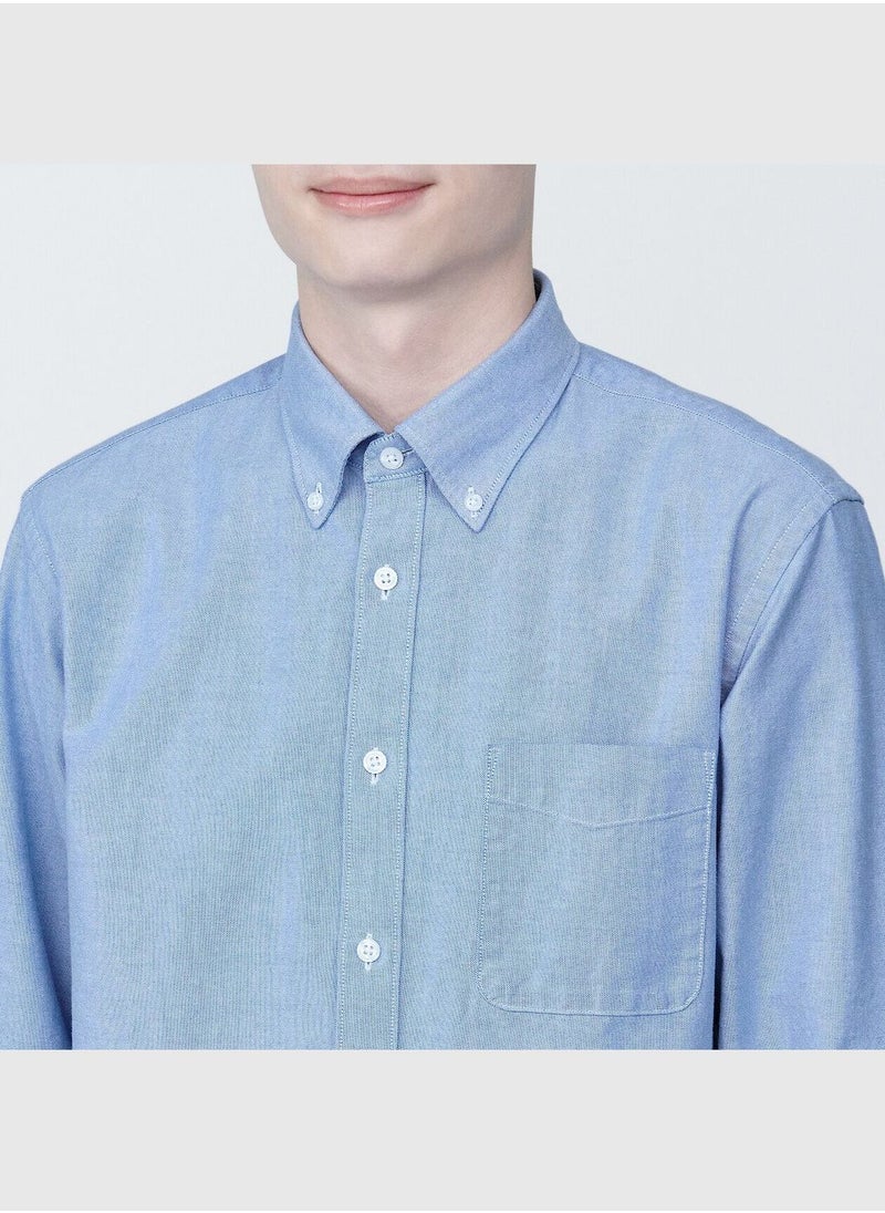 MUJI Washed Oxford Button Down Long Sleeve Shirt  - Image 5