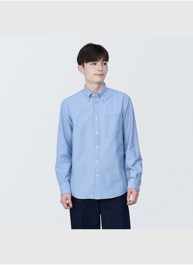 MUJI Washed Oxford Button Down Long Sleeve Shirt  - Image 1