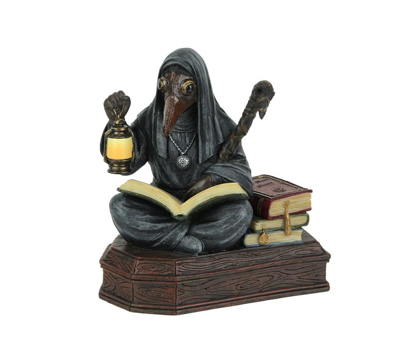 Veronese Design 5 1/8"" Mortician Apothecarius Steampunk Plague Doctor Resin Sculpture Handpainted Figurine - Image 1