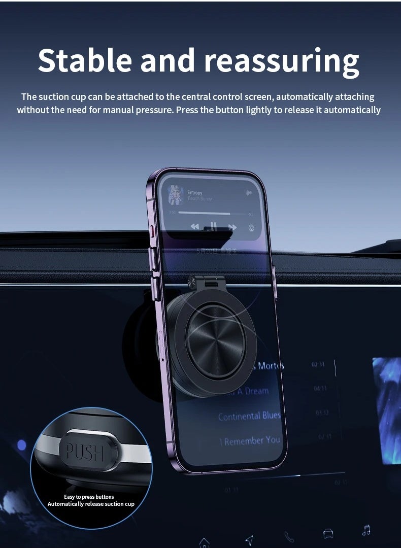 Shopit - Magnetic Vacuum Suction Car Phone Holder, 360 Degree Rotation, Strong Suction, Universal Adsorption Bracket, Regular Version (Type C) - Image 1