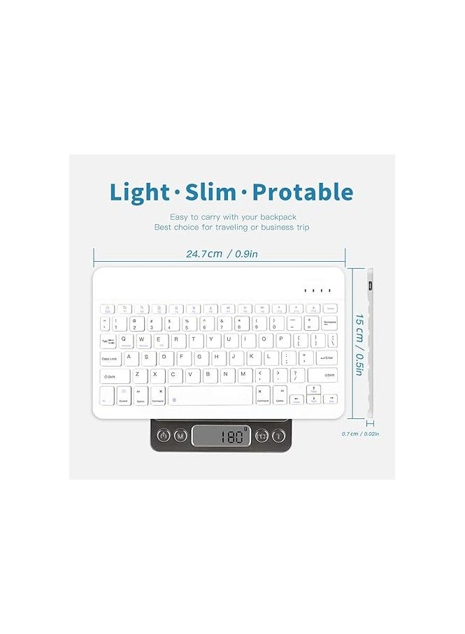 General Ultra-Slim Wireless Bluetooth iPad Keyboard Universal Rechargeable Keyboard for iPad 10.2/iPad Pro/iPad Air/Samsung Galaxy Tab A8/A7 Lite/S6 Lite/S8/S7 iOS Android Windows Devices  - Image 3