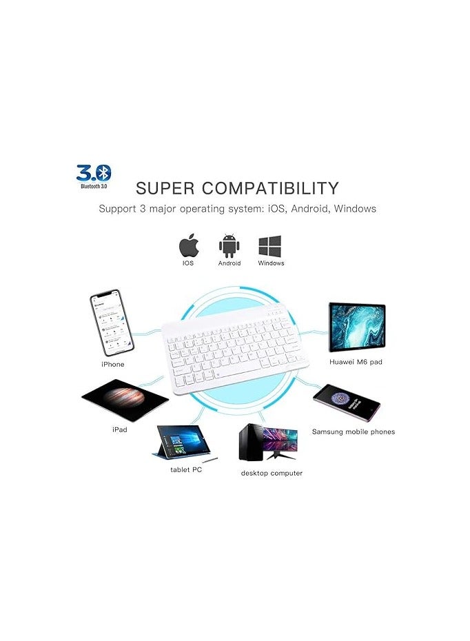 General Ultra-Slim Wireless Bluetooth iPad Keyboard Universal Rechargeable Keyboard for iPad 10.2/iPad Pro/iPad Air/Samsung Galaxy Tab A8/A7 Lite/S6 Lite/S8/S7 iOS Android Windows Devices  - Image 4