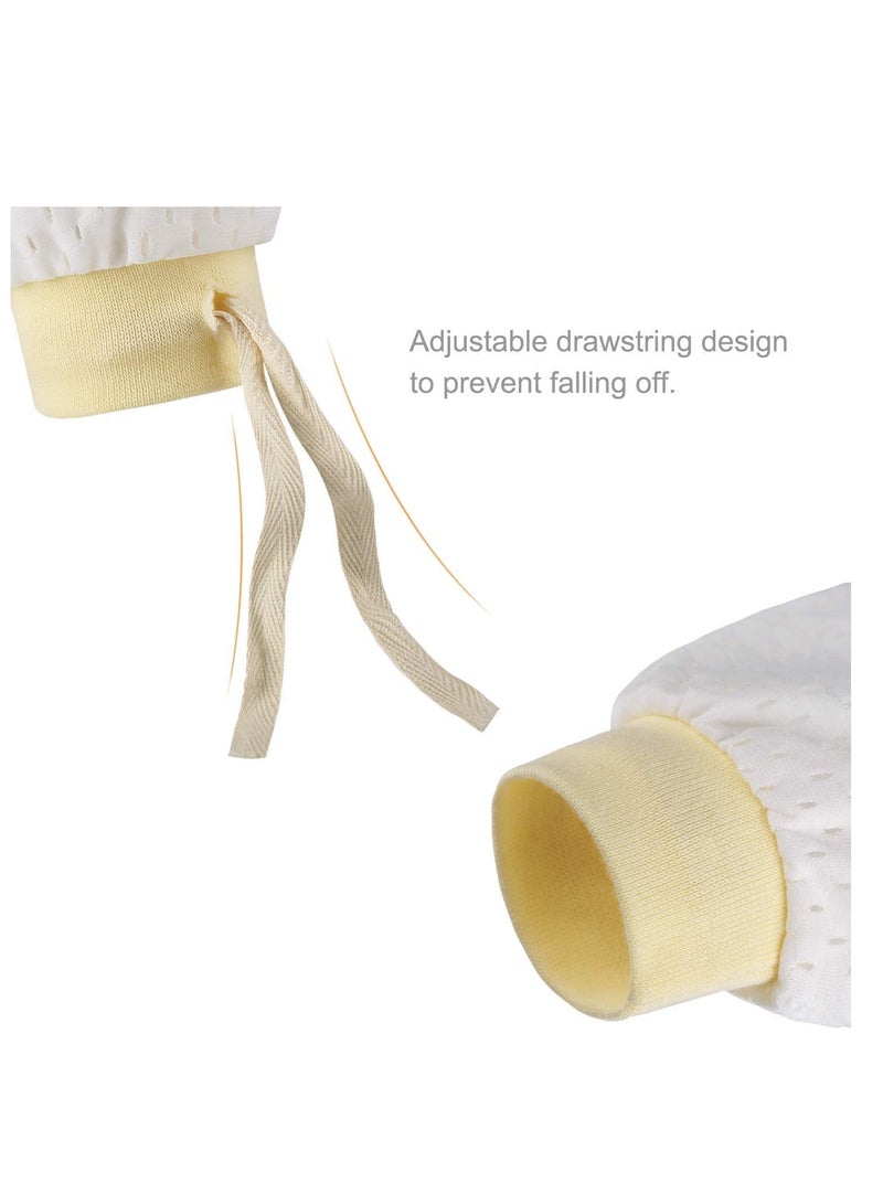 قفازات مضادة للخدش للأطفال حديثي الولادة، مرنة وقابلة للتعديل، شبك قابل للتنفس، قفازات بدون خدش، تناسب من 0-12 شهر، 3 أزواج - Image 4