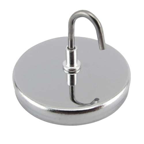 Master Magnetics خطاف يدوي مغناطيسي من ماستر ماغنيتيكس مع طلاء كروم - 2.04" قطر، 1.275" ارتفاع كلي، 20 رطل، فضي، عبوة من 3 - Image 2