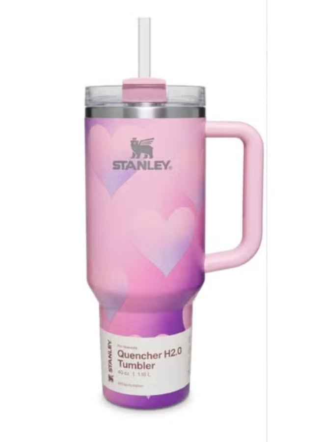 Stanley cup H2.0 Stainless Steel with Lid and Straw for Water Iced Tea,Coffee and Smoothie,Powder Pink,40 oz - Image 1