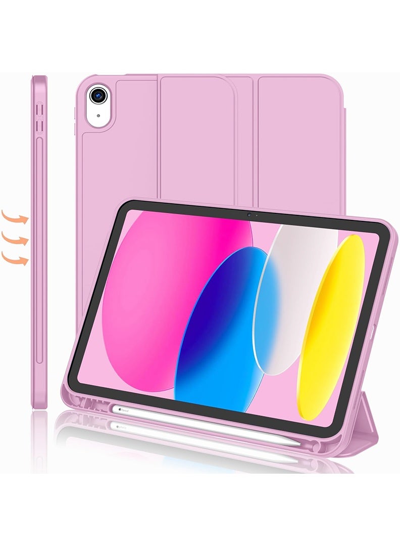 Theodor Slim Smart Case for iPad Air 11 Inch (M4 2026/ M3 2025/ M2 2024) Lightweight Slim Trifold Cover with Pencil Holder, Soft TPU Back, Auto Wake Sleep, Shockproof Protective Tablet Case - Purple