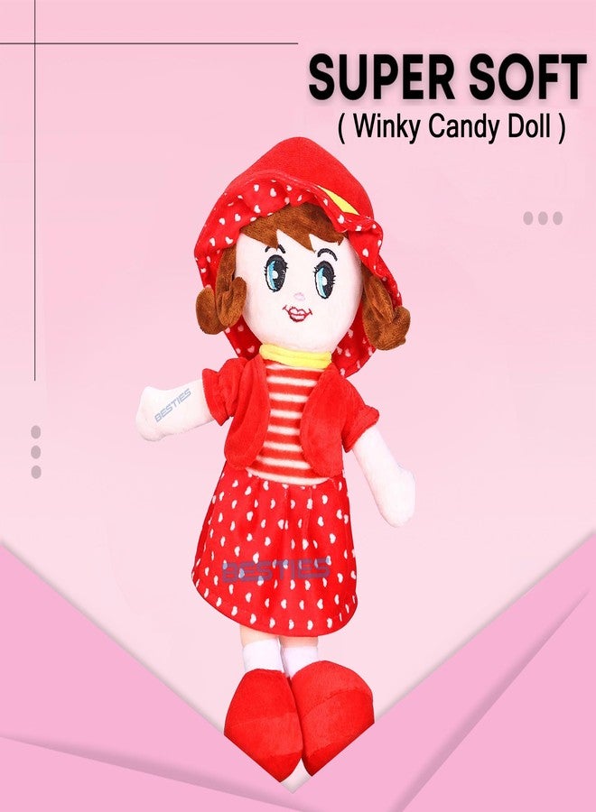 Glance Soft Cute Looking Beautiful Doll | Attractive Stuffed Toys | Grab Your Attention on Little Darling Doll (Red Winky, Doll 60 cm) - Image 2