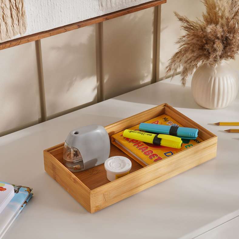 Pan Home Natural Bamboo Drawer Organizer for Kids