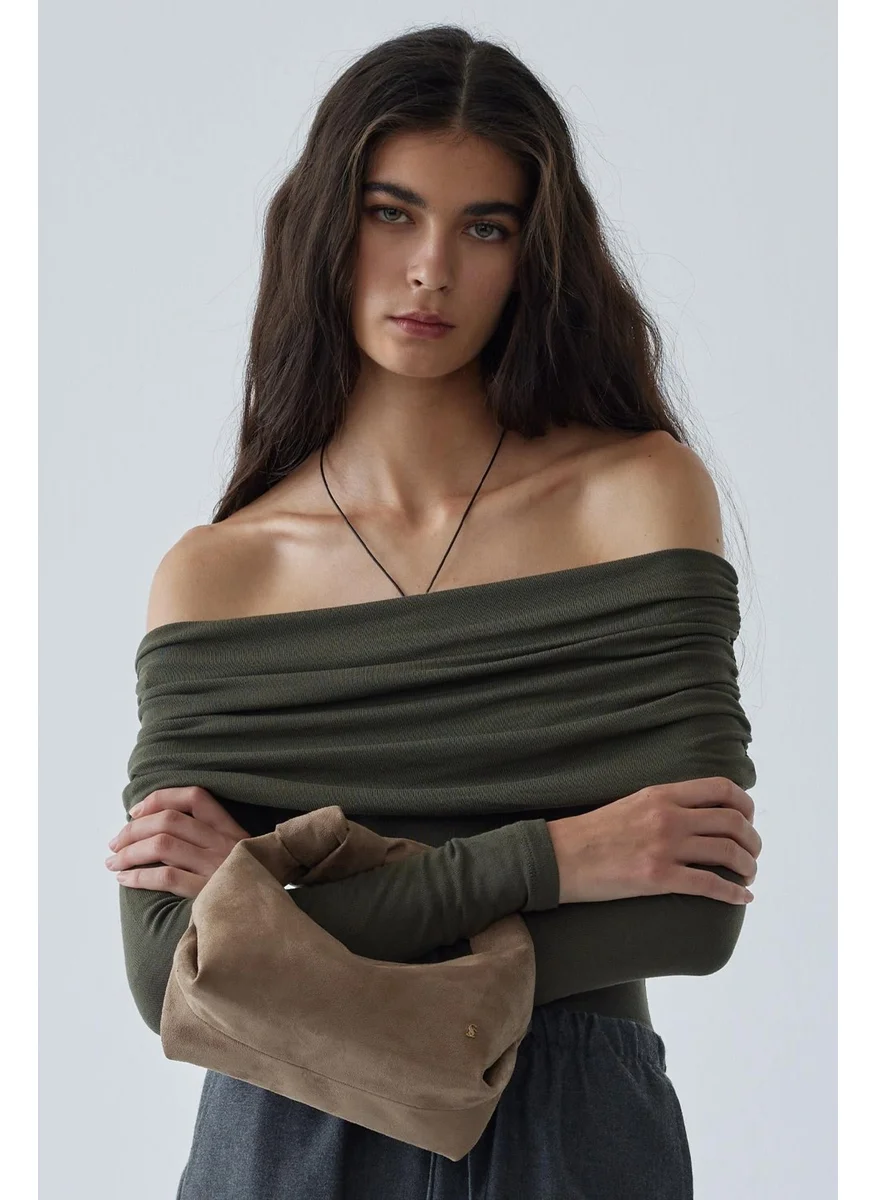 سود كوليكشن Khaki Lilly Degajeli Blouse