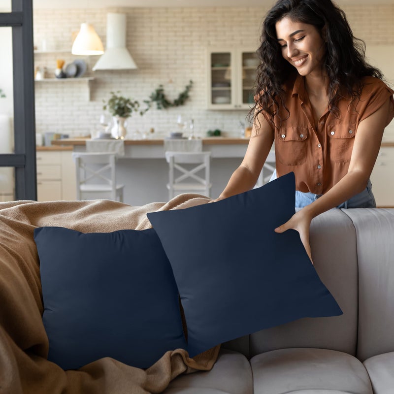 Utopia Bedding Throw Pillows Insert (Pack of 2  Navy) - 16 x 16 Inches Bed and Couch Pillows - Indoor Decorative Pillows - Image 4