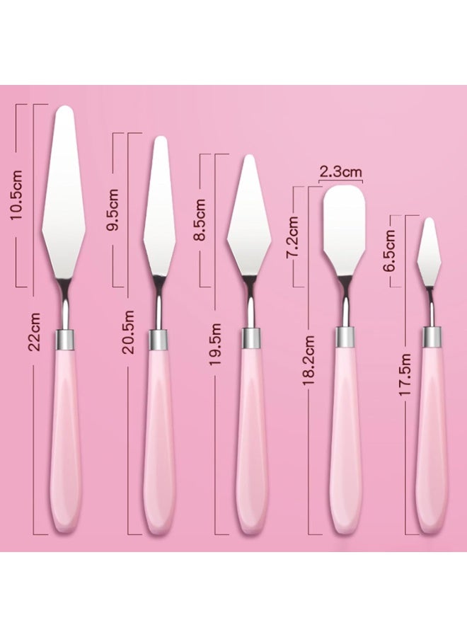 Bukela 5 PCS Stainless Steel Palette Knife Set, Flexible Spatula Painting Knives for Oil, Texture Paste Application, Color Mixing. - Image 3