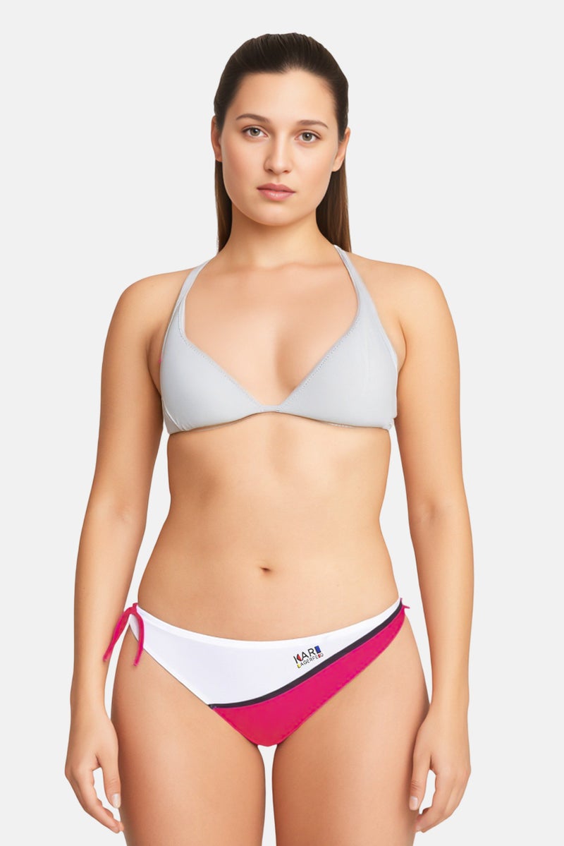 Karl Lagerfeld Women Brand Logo Tie Closure Bikini Bottom, Pink - Image 1