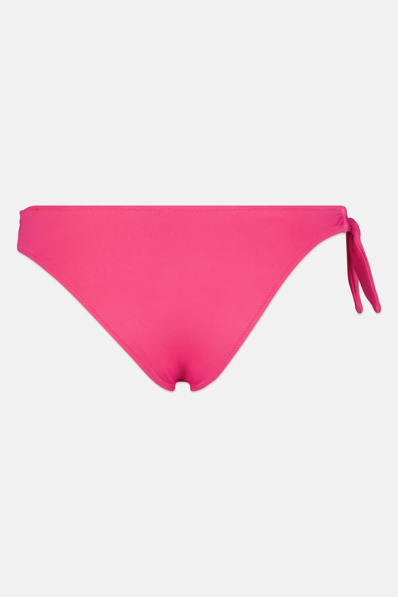 Karl Lagerfeld Women Brand Logo Tie Closure Bikini Bottom, Pink - Image 3