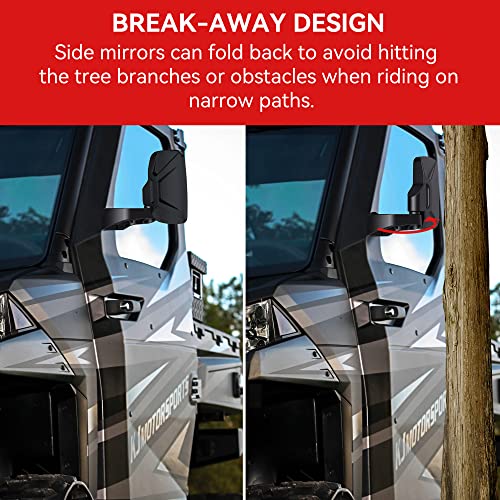 Esploratori Ranger Side Mirrors Door Mounted, Esploratori UTV Side Mirrors for Full-Door Polaris Ranger Compatible With 2018-2026 Polaris Ranger CREW SP XP 570 1000 2019-24 Commercial Pro XD（ONLY FOR FULL DOORS） - Image 4