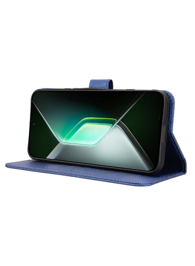 For Infinix GT30 Pro 5G Case, Premium Leather Wallet Flip Cover, Card Slots & Money Pock Blue - Image 4