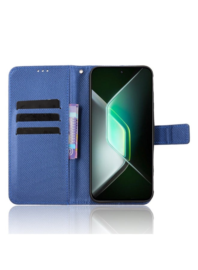 For Infinix GT30 Pro 5G Case, Premium Leather Wallet Flip Cover, Card Slots & Money Pock Blue - Image 3