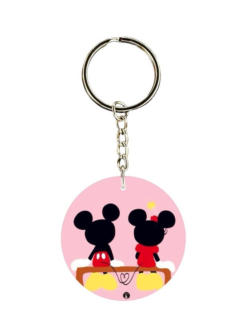 Mickey And Minnie Printed Keychain