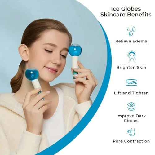 Eripeli Facial Ice Globe Cool Massager Crystal Ball Face Roller Tool for Face, Neck & Eyes Anti-Aging, Puffiness, Wrinkle & Dark Circle Reducer Skin Tightening & Soothing Roller (Pack of 2) - Image 4