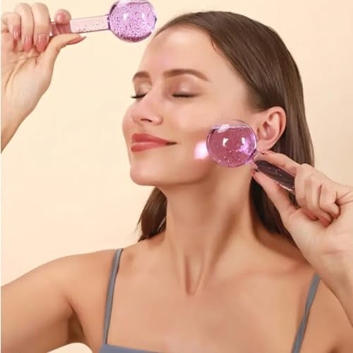 Eripeli Facial Ice Globe Cool Massager Crystal Ball Face Roller Tool for Face, Neck & Eyes Anti-Aging, Puffiness, Wrinkle & Dark Circle Reducer Skin Tightening & Soothing Roller (Pack of 2) - Image 5