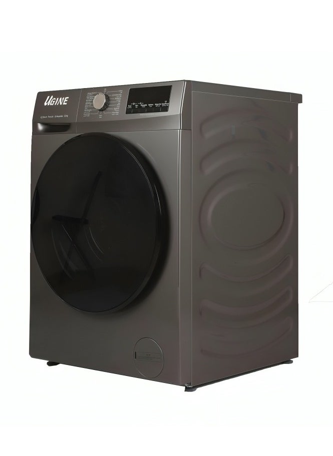UGINE Ugine Automatic Washing Machine, Front Load, 10 KG, 100% Thermal Drying, Inverter, Energy Saving 23%, Silver - UWHFLC10S  - Image 2