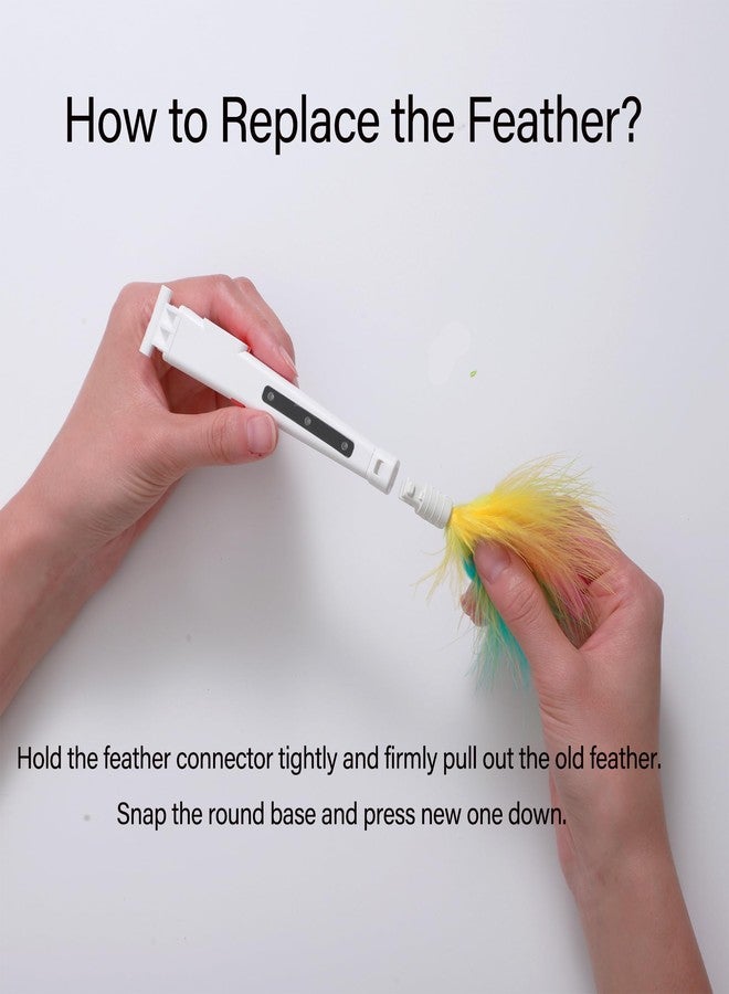 FEELNEEDY 3 Packs Replacement Feathers Compatible Interactive Cat Toy FN-P20 (3 Pcs), Only Accessories - Image 3