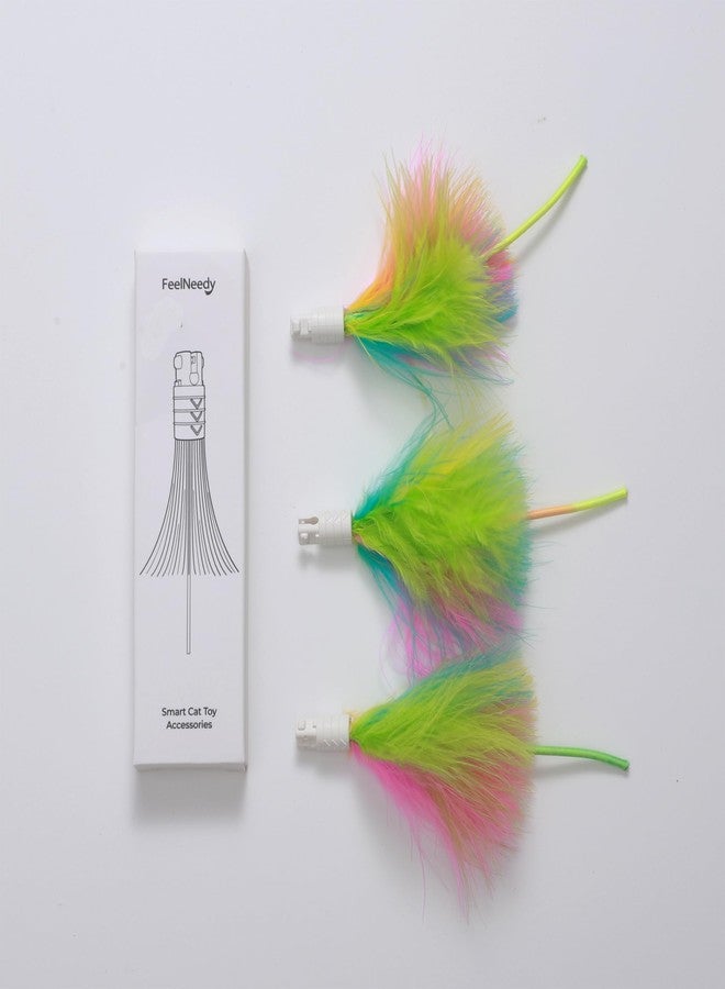 FEELNEEDY 3 Packs Replacement Feathers Compatible Interactive Cat Toy FN-P20 (3 Pcs), Only Accessories - Image 2
