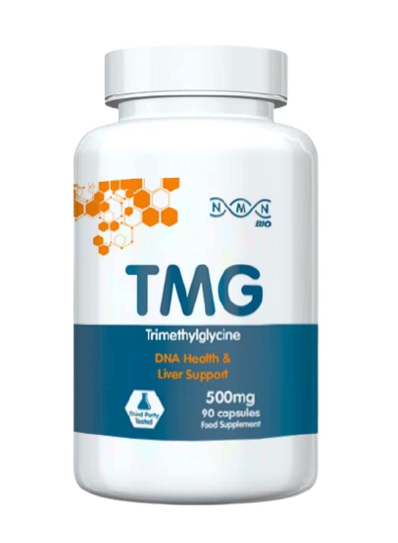 NMN Bio - كبسولات TMG - دعم صحة الحمض النووي والكبد - 500 مجم - 90 كبسولة
