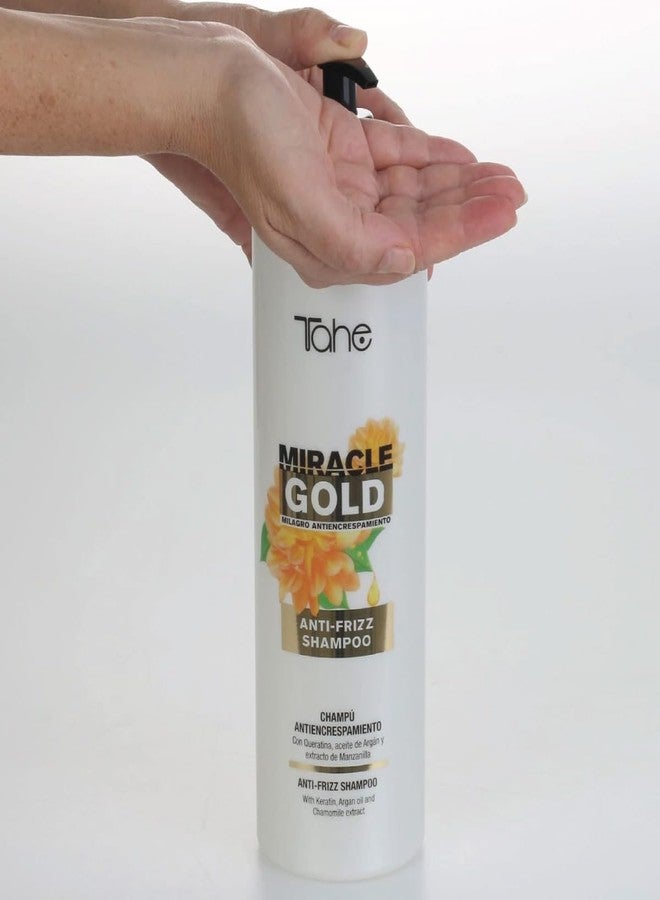 Tahe Miracle Gold For Frizz Control Kit - Shampoo 1000ml + Mask 1000ml - Image 4