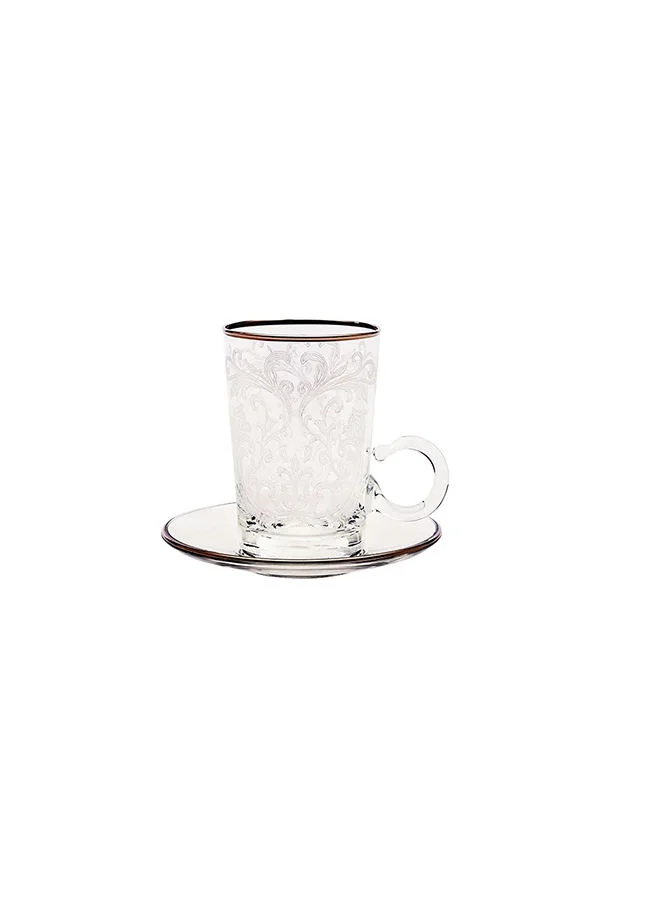Villeroy & Boch 6-Piece Embroidery Platinum Teacups