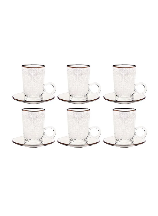 Villeroy & Boch 6-Piece Embroidery Platinum Teacups