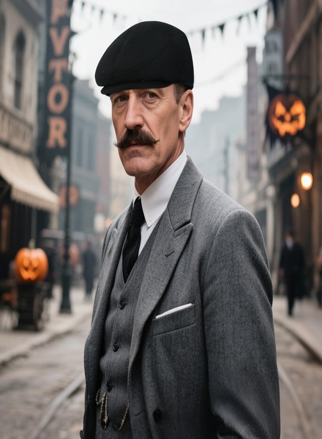 DOCILA Wool Flat Cap with Ear Flaps Winter Cold Weather Neck Warmers Newsboy Ivy Hat British Cabbie Beret 1920s Costume Men Dress Hat Black - Image 3