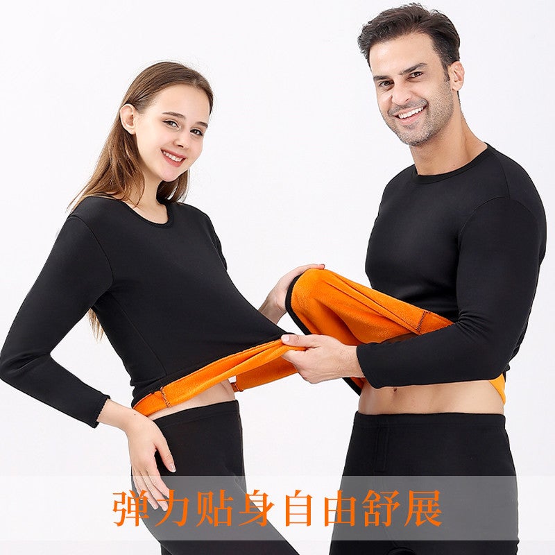Gold Velvet Thermal Intimates Men'S Velvet Thickeneded Cold-Proof Autumn Clothes And Autumn Trousers Women'S Couple Set - Image 5