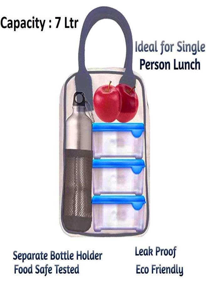 CBK Insulated Lunch Bags Tiffin Bags Storage for Women Men Work, Student, Kids to School, Thermal Cooler Bag, Picnic Organizer Portable Storage Bag (Grey) - Image 5