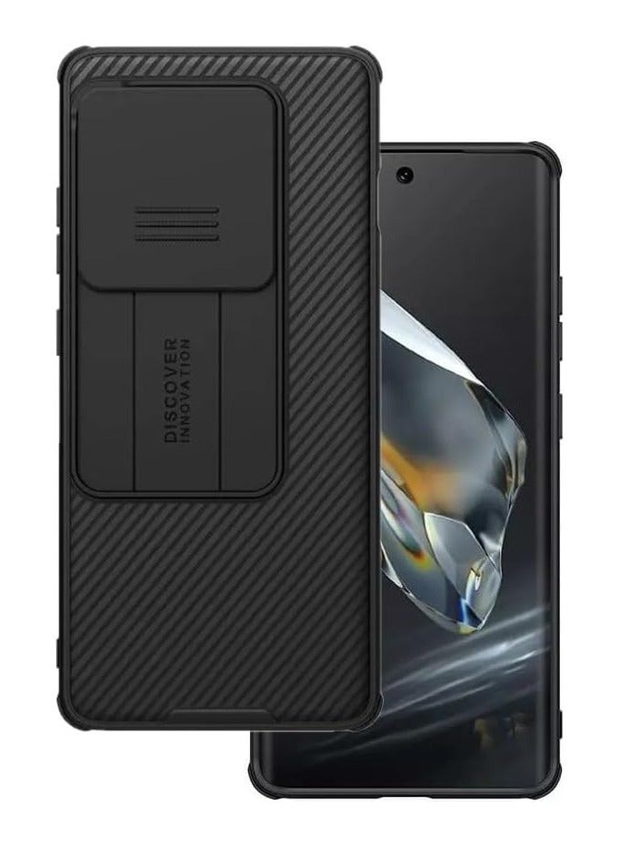 OnePlus 12R Case Cover Camsheild Pro Case With Slide Camera Lens Protection PC Back & TPU Frame Bumper Protection Anti Fingerprint Soft Delicate Touch Compatible for OnePlus 12r 5G (Black) 