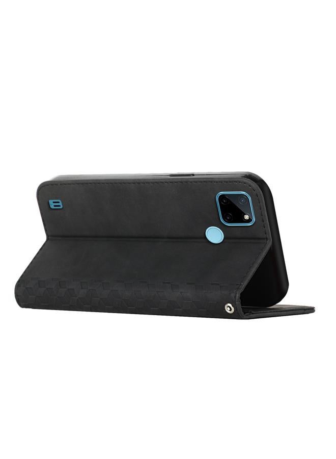 S-TOP Case For Realme C21Y/C25Y Diamond Splicing Skin Feel Magnetic Leather Phone Case - Image 3