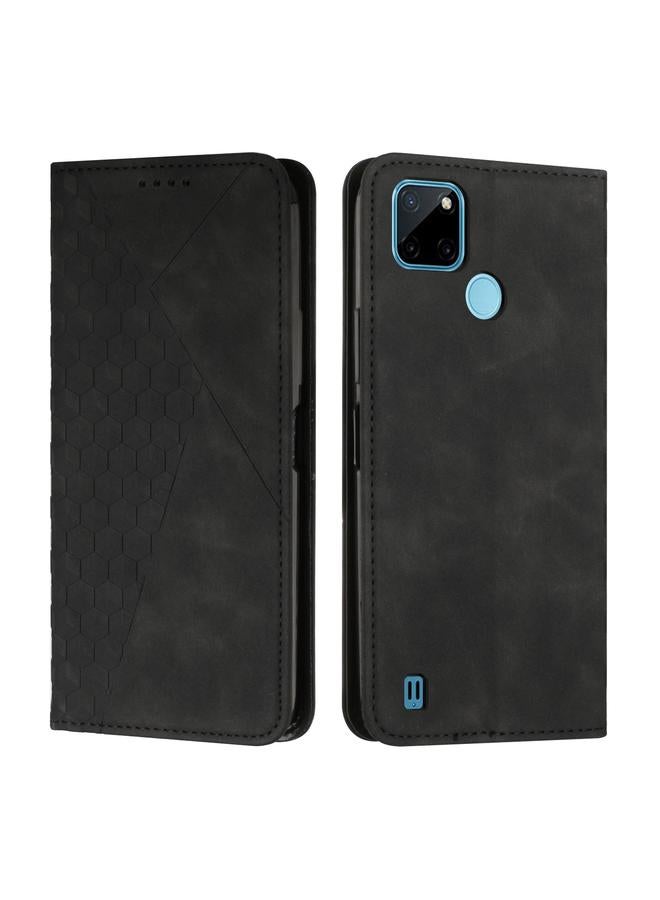 S-TOP Case For Realme C21Y/C25Y Diamond Splicing Skin Feel Magnetic Leather Phone Case - Image 1