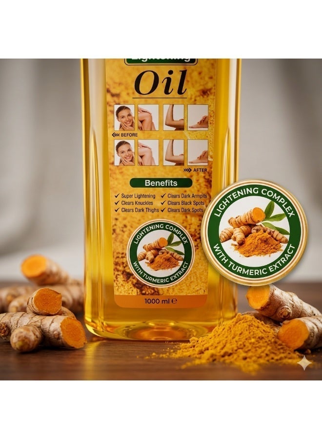 ActiveX Turmeric Face & Body Lightening Oil 1000ml – Brightening, Dark Spot Removal, Even Skin Tone, Natural Glow - Image 2
