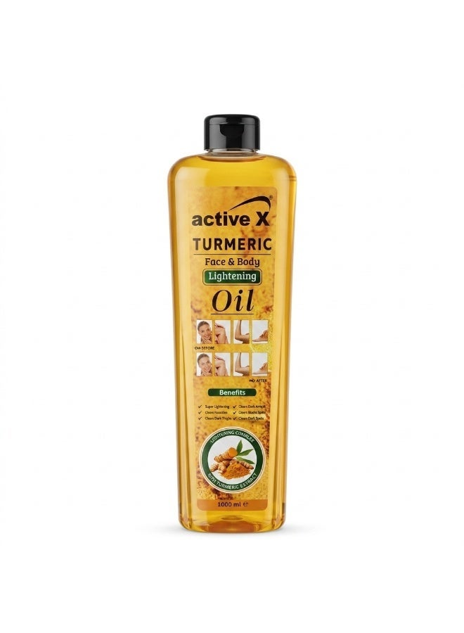 ActiveX Turmeric Face & Body Lightening Oil 1000ml – Brightening, Dark Spot Removal, Even Skin Tone, Natural Glow - Image 1