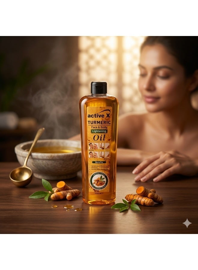 ActiveX Turmeric Face & Body Lightening Oil 1000ml – Brightening, Dark Spot Removal, Even Skin Tone, Natural Glow - Image 3
