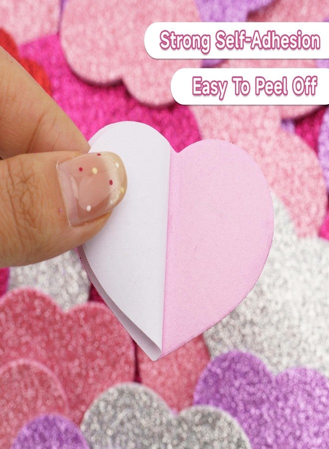 Anwyll Foam Stickers,Self-Adhesive Foam Stickers for Valentines Mothers Fathers Day Birthday Party Baby Shower Wedding Decoration (Red&Pink&White&Purple) - Image 3