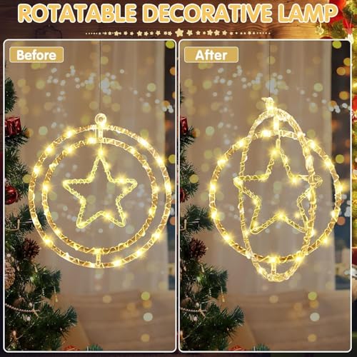 Litehom 30 cm Star Pendant LED Hanging Lights – Warm White Fairy Light Style for Diwali, Navratri, Christmas Tree & New Year Home Décor (Energy-Efficient) - Image 3