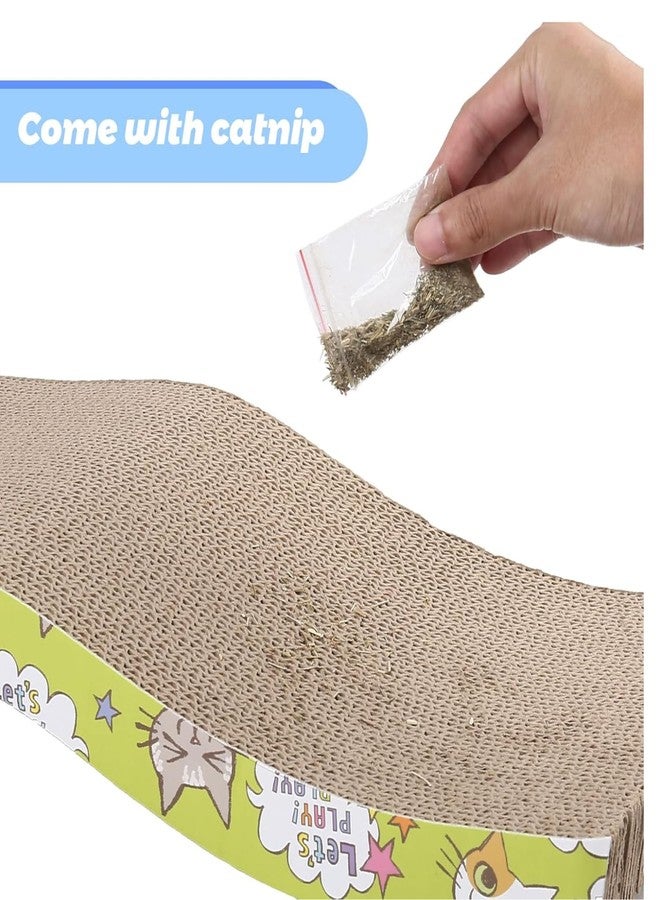 FOR YOUR PETS لوح خدش متين للقطط، قابل للعكس، مصنوع من الكرتون المموج، يحمي الأثاث، يتضمن النعناع البري، تصميم مزدوج على شكل حرف S، متين وصديق للبيئة، مناسب للقطط الصغيرة والكبيرة، عبوة واحدة - Image 4