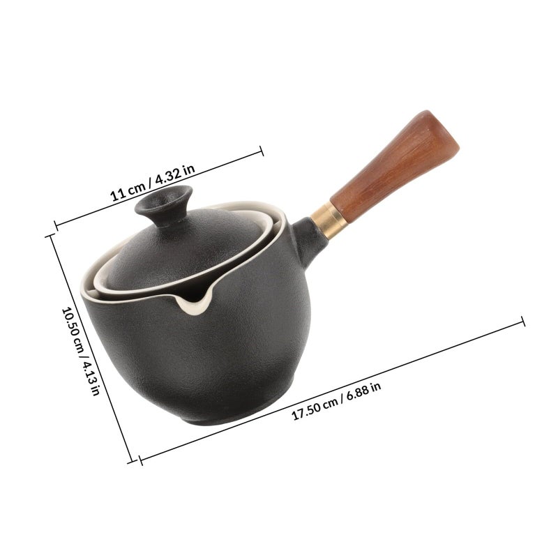 Ceramic Teapot with Infuser and Side Handle Anti Scald Portable Loose Leaf Tea Kettle - Image 3