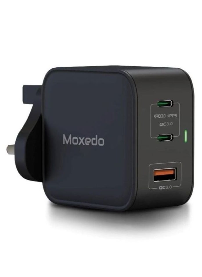 Moxedo Moxedo 65W PD 3.0 GaN Charger PPS QC 3.0 Fast Charging Dual Type-C + USB-A Port Compatible with iPhone 14 Pro Max/14 Plus/13, MacBook Pro, iPad Pro, Switch, Galaxy S22/S21  - Image 1