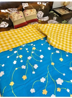Reexplore Reexplore Reversible Super Soft Cozy Quilted Comforter Blanket Double Bed 90x100 Inches Floral 