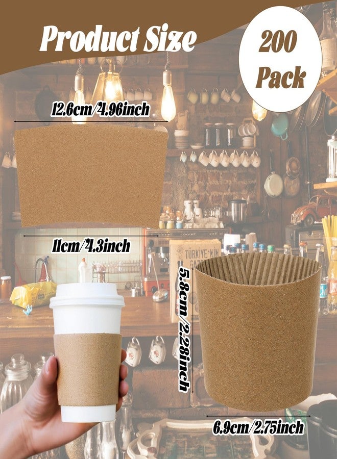 Tinsky 200 Pack Coffee Cup Sleeves for Cold and Hot Drinks Disposable Drink Sleeve for 10-24 oz Cups in Cafes Coffee Shops Offices - Image 5