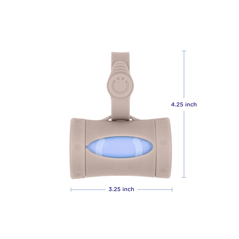 Ubbi Retractable On-the-Go Bag Dispenser for Baby Travel, Diaper Bag Accessory Must Have for Newborns, Helpful Baby Accessory, Taupe - Image 2